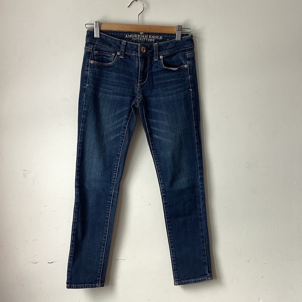 American Eagle Outfitters Women's Dark Blue Skinny Jeans